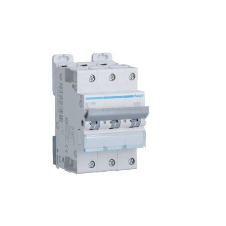 Disj.3P 6-10kA C-6A 3m - DISJONCTEURS MULTI.  HAGER NFT306