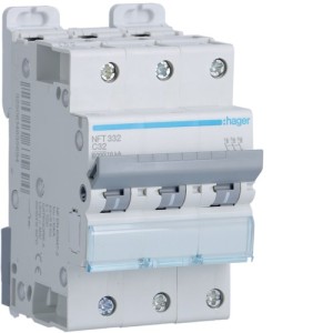 Disj.3P 6-10kA C-32A 3m - DISJONCTEURS MULTI.  HAGER NFT332