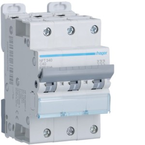 Disj.3P 6-10kA C-40A 3m - DISJONCTEURS MULTI.  HAGER NFT340
