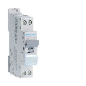 Disj.1P+N 6-10kA C-40A 1m - DISJONCTEURS PH+N  HAGER NFT740