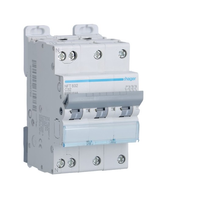 Disj.3P+N 6-10kA C-32A 3m - DISJONCTEURS MULTI.  HAGER NFT832