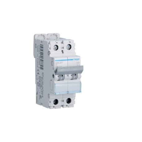 Disj.2P 6-10kA D-1A 2m - DISJONCTEURS MULTI.  HAGER NGN201