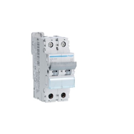 Disj.2P 6-10kA D-3A 2m - DISJONCTEURS MULTI.  HAGER NGN203