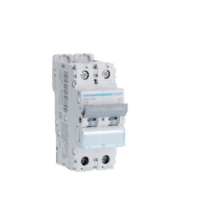 Disj.2P 6-10kA D-16A 2m - DISJONCTEURS MULTI.  HAGER NGN216