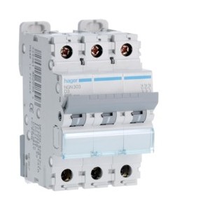 Disj.3P 6-10kA D-3A 3m - DISJONCTEURS MULTI.  HAGER NGN303