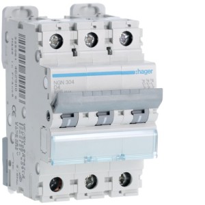 Disj.3P 6-10kA D-4A 3m - DISJONCTEURS MULTI.  HAGER NGN304