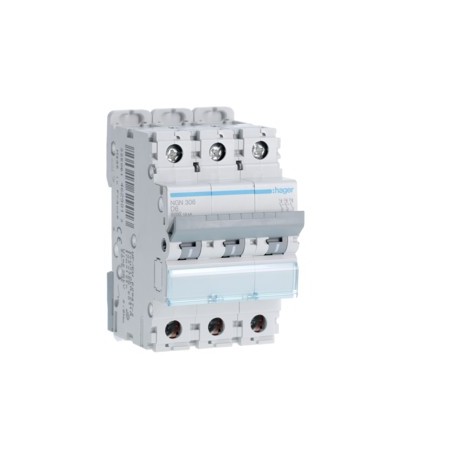 Disj.3P 6-10kA D-6A 3m - DISJONCTEURS MULTI.  HAGER NGN306