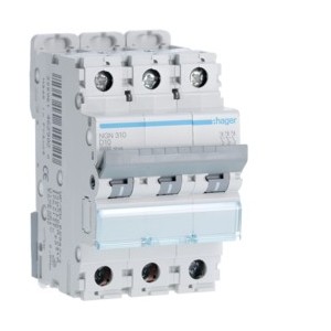 Disj.3P 6-10kA D-10A 3m - DISJONCTEURS MULTI.  HAGER NGN310
