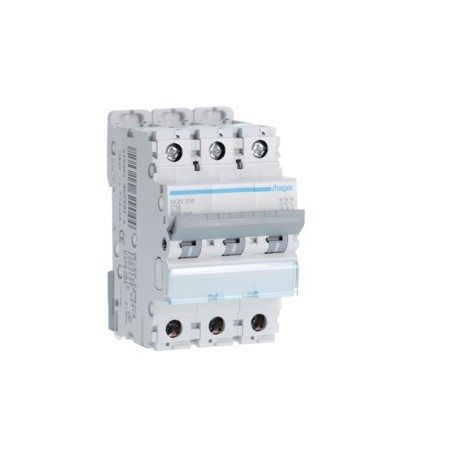Disj.3P 6-10kA D-16A 3m - DISJONCTEURS MULTI.  HAGER NGN316