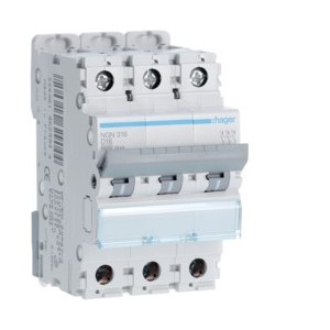 Disj.3P 6-10kA D-16A 3m - DISJONCTEURS MULTI.  HAGER NGN316