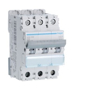 Disj.3P 6-10kA D-32A 3m - DISJONCTEURS MULTI.  HAGER NGN332