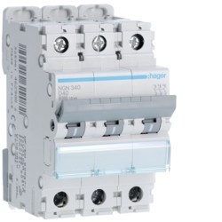Disj.3P 6-10kA D-40A 3m - DISJONCTEURS MULTI. HAGER NGN340