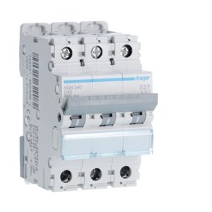 Disj.3P 6-10kA D-40A 3m - DISJONCTEURS MULTI.  HAGER NGN340