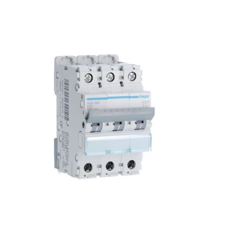 Disj.3P 6-10kA D-63A 3m - DISJONCTEURS MULTI.  HAGER NGN363
