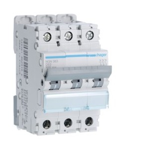 Disj.3P 6-10kA D-63A 3m - DISJONCTEURS MULTI.  HAGER NGN363