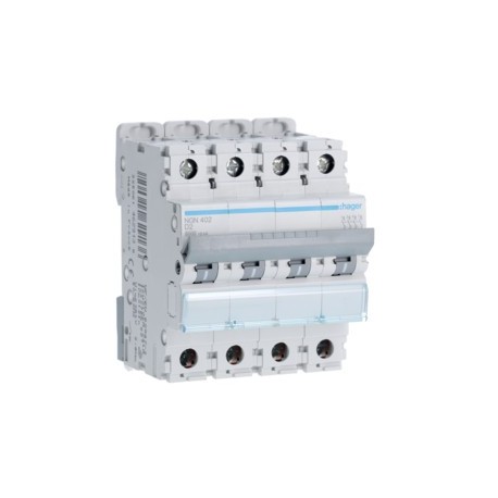 Disj.4P 6-10kA D-2A 4m - DISJONCTEURS MULTI.  HAGER NGN402