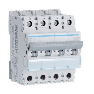 Disj.4P 6-10kA D-2A 4m - DISJONCTEURS MULTI.  HAGER NGN402