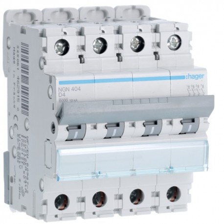 Disj.4P 6-10kA D-4A 4m - DISJONCTEURS MULTI. HAGER NGN404