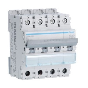 Disj.4P 6-10kA D-6A 4m - DISJONCTEURS MULTI.  HAGER NGN406