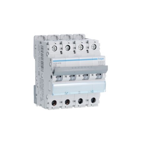 Disj.4P 6-10kA D-16A 4m - DISJONCTEURS MULTI.  HAGER NGN416