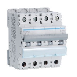 Disj.4P 6-10kA D-20A 4m - DISJONCTEURS MULTI.  HAGER NGN420