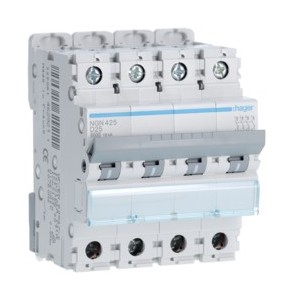Disj.4P 6-10kA D-25A 4m - DISJONCTEURS MULTI.  HAGER NGN425