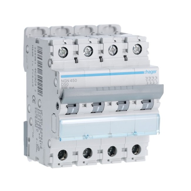 Disj.4P 6-10kA D-50A 4m - DISJONCTEURS MULTI.  HAGER NGN450