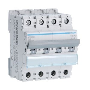 Disj.4P 6-10kA D-63A 4m - DISJONCTEURS MULTI.  HAGER NGN463