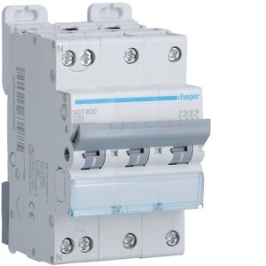 Disj.3P+N 6-10kA D-20A 3m - DISJONCTEURS MULTI.  HAGER NGT820