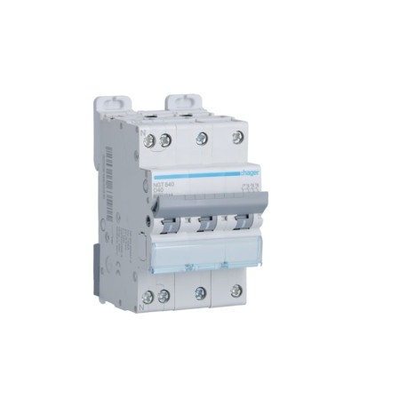 Disj.3P+N 6-10kA D-40A 3m - DISJONCTEURS MULTI.  HAGER NGT840
