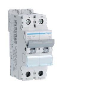 Disj.2P 10-15kA C-20A 2m - DISJONCTEURS MULTI.  HAGER NKN220