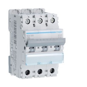 Disj.3P 10-15kA C-20A 3m - DISJONCTEURS MULTI.  HAGER NKN320