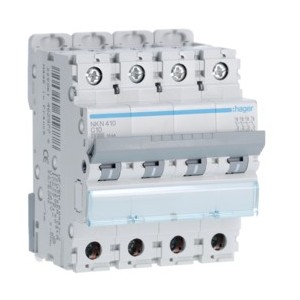 Disj.4P 10-15kA C-10A 4m - DISJONCTEURS MULTI.  HAGER NKN410