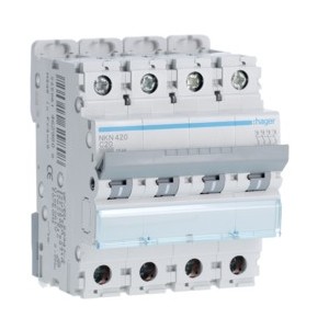 Disj.4P 10-15kA C-20A 4m - DISJONCTEURS MULTI.  HAGER NKN420