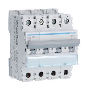 Disj.4P 10-15kA C-25A 4m - DISJONCTEURS MULTI.  HAGER NKN425