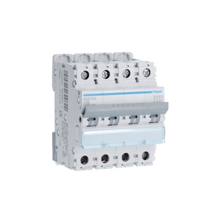 Disj.4P 10-15kA C-32A 4m - DISJONCTEURS MULTI.  HAGER NKN432