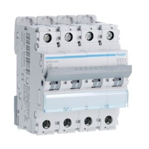 Disj.4P 10-15kA C-40A 4m - DISJONCTEURS MULTI.  HAGER NKN440
