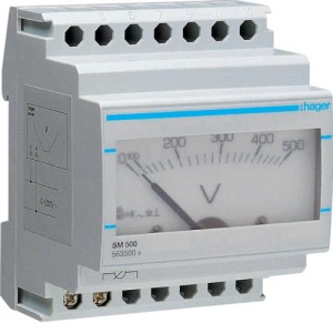 Voltmètre analogique 500V - COMMANDE SIGNAL  HAGER SM500