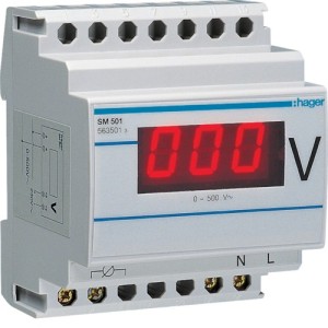 Voltmètre digital 500V - COMMANDE SIGNAL  HAGER SM501