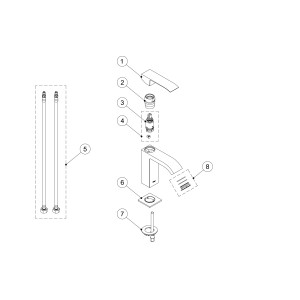 Mitigeur lavabo avec bec cascade - TRES 00610101