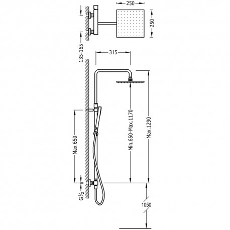 Ensemble mitigeur douche CUADRO - TRES 00719701