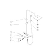 Ensemble mitigeur douche LEX CHROME - TRES 08119301