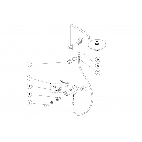 Ensemble mitigeur douche LEX - TRES 08119702