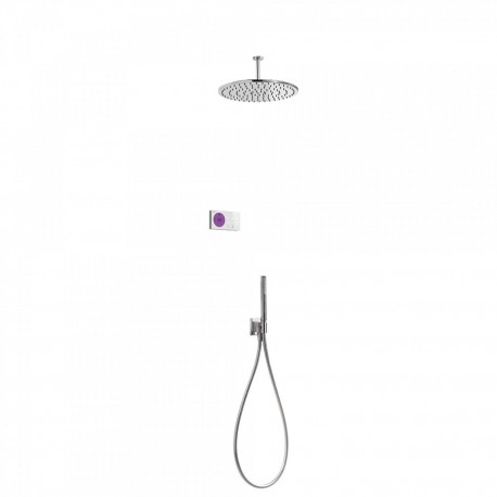 Kit de douche thermostatique électronique et encastré SHOWER TECHNOLOGY avec contrôle électronique compris (blanc) - TRES 092865