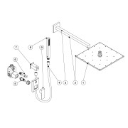 Kit de douche encastré CUADRO avec fermeture et régulation du débit - TRES 106980