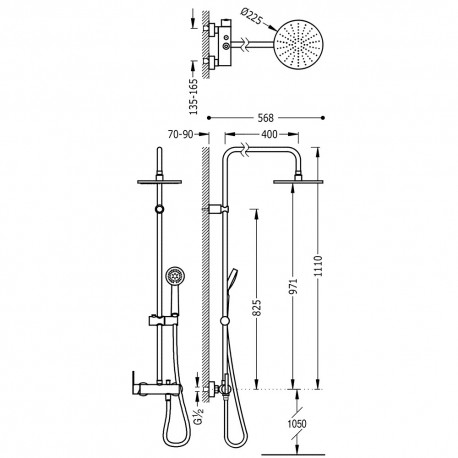 Ensemble mitigeur douche LEX - TRES 181191