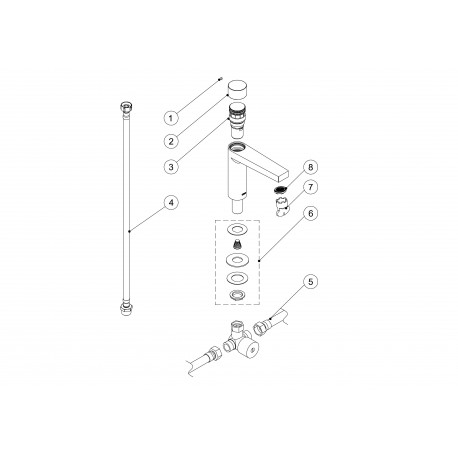 Mélangeur temporisé pour lavabo - TRES 20511202