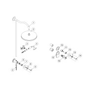 Kit thermostatique de douche encastré avec fermeture et réglage du débit (2 voies) - TRES 24235203