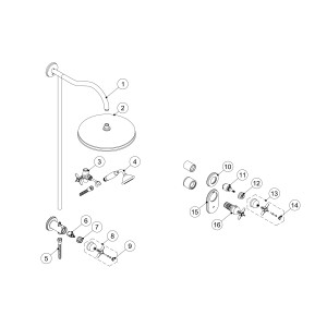 Kit thermostatique de douche encastré avec fermeture et réglage du débit (2 voies) - TRES 24235203