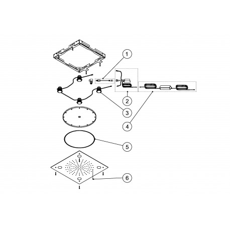 Douche acier inoxydable de tête anticalcaire CHROMOTHERAPY 500x500 mm - TRES 29996201